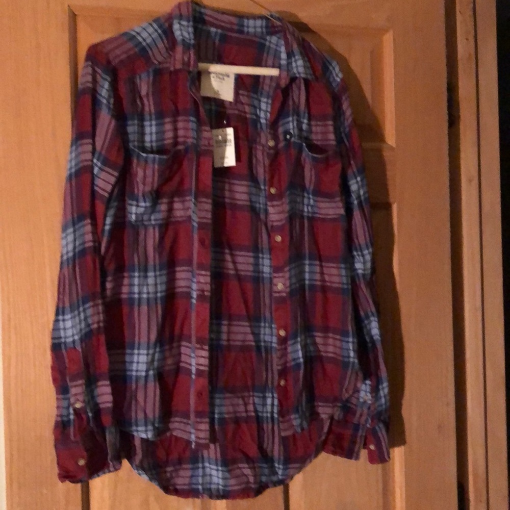 abercrombie & fitch size m flannel shirt womens nwt